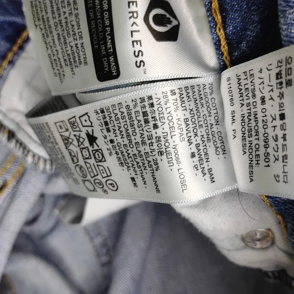 Levis 513 Slim Straight Light Wash Blue Denim Jeans Mens 30x32 Stretch